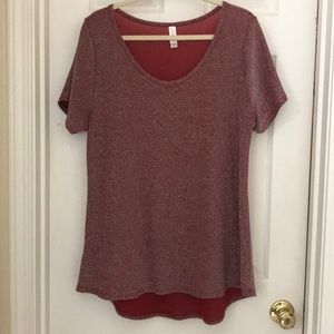 Red sparkly lularoe classic tee